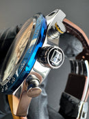 Tag Heuer Carrera Aço 43mm, Mostrador Azul, Puls. Couro