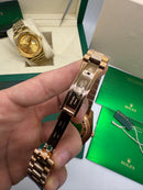 Rolex Day-Date Presidente 40mm Aço Rose Mostrador Verde