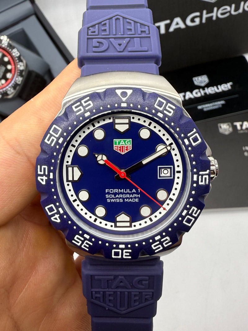TAG Heuer F1 Solargraph 38mm Azul - Pulseira Borracha -