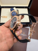 Patek Philippe Aquanaut 41mm Aço/Rose Mostrador Preto