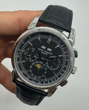 Patek Phillippe Fases da Lua 42mm Aço, Pulseira Couro
