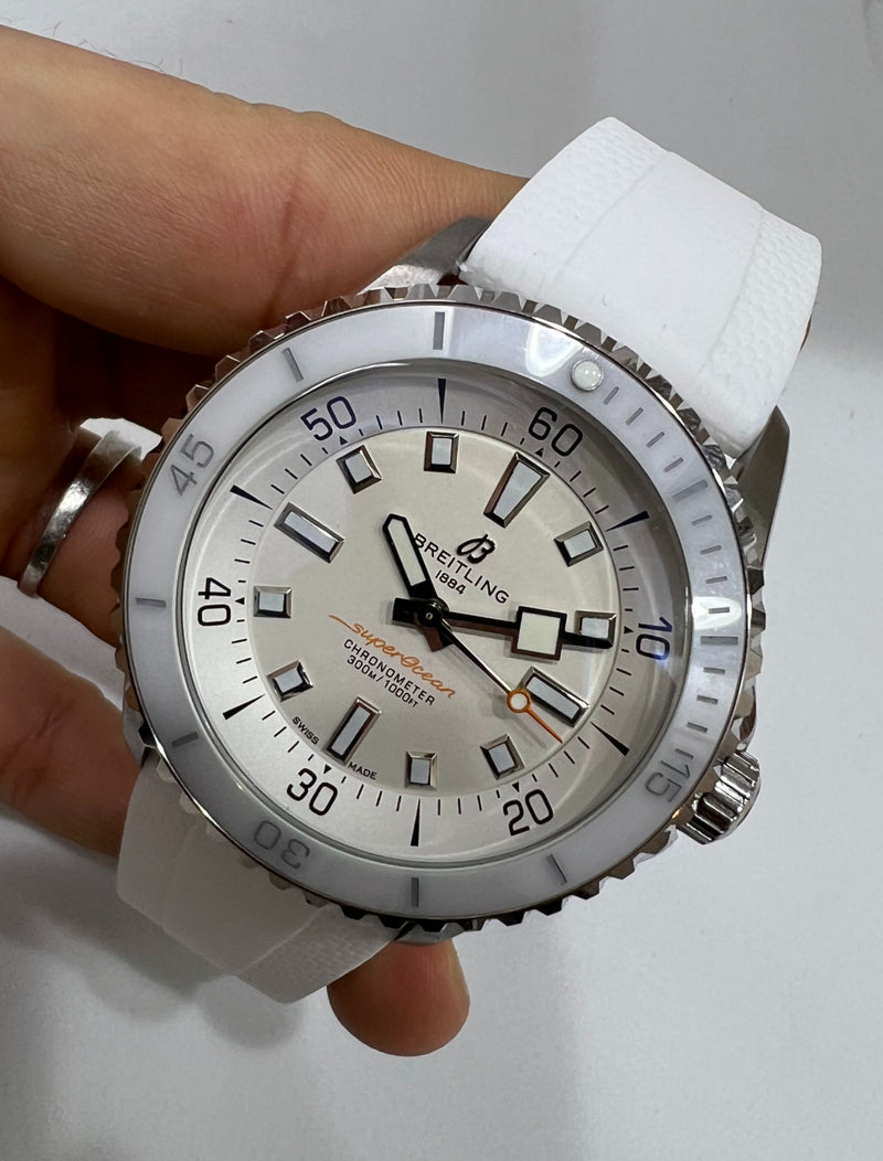 Breitling SuperOcean Aço 42mm Pulseira Borracha