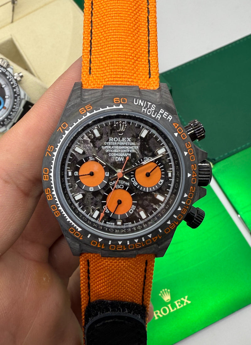 Rolex Daytona DIW Carbono 40mm, Pulseira Nylon/Couro