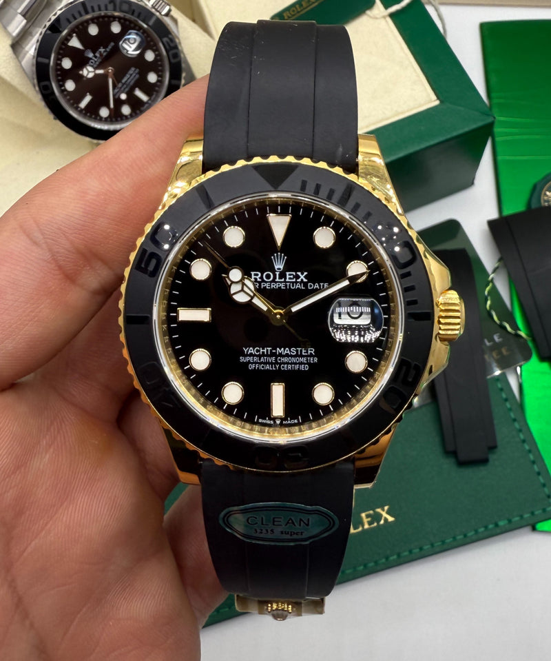 Rolex Yacht-Master 42mm Oysterflex - Aço/Dourado - CLONE