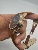 Patek Phillippe Fases da Lua 42mm Aço/Rose, Pulseira Couro