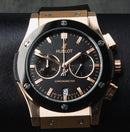 Hublot Classic Chrono 45mm Rosé Mostrador Preto Bisel Preto