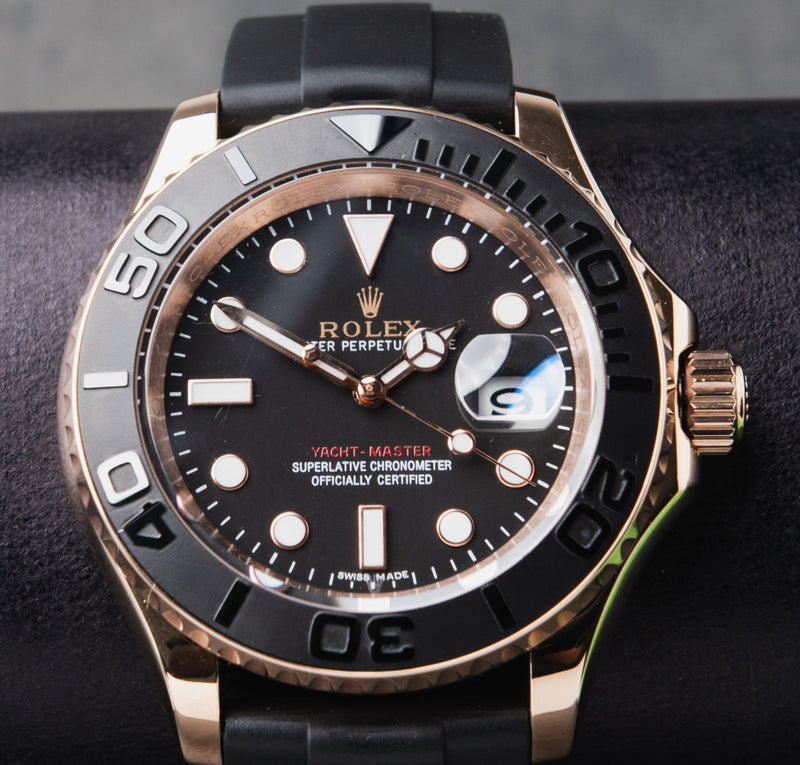 Rolex Yacth-Master 40mm Rosé Mostrador Preto Bezel Preto