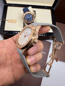 Patek Philippe Aquanaut 41mm Aço/Rose Mostrador Branco