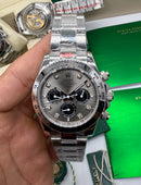 Rolex Daytona 40mm Aço, Mostrador Cinza com Brilhantes