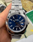 Rolex DateJust 41/36mm Aço, Mostrador Azul, Pulseira Oyster
