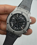 Hublot Vendome Classic Chrono 45mm Aço/OxSilver Mostrador Preto Esqueleto