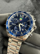 Tag Heuer F1 Cronometro 43mm Aço Mostrador Azul
