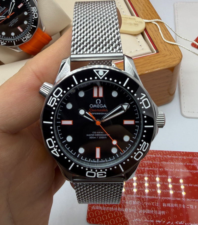 Omega Seamaster Co-Axial 40mm Mostrador Preto