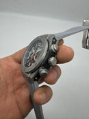 Hublot Big Bang 44mm Aço/OxSilver Mostrador Preto Esqueleto
