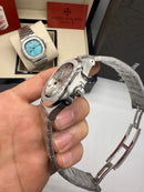 Patek Philippe Nautilus Fases da Lua 40mm, Aço, Mostrados Prata