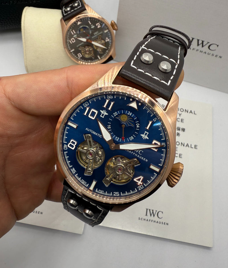 IWC PORTUGIESER YACTH CLUB TURBILHÃO - 44mm - Aço Most. Azul Puls Couro