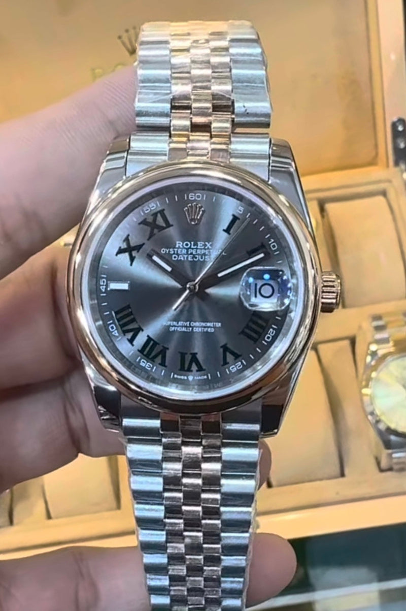 Rolex Datejust Wimbledon Aço/Rose, 41mm/36mm, Pulseira Jubilee