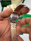 Rolex Datejust Aço/Rose 36mm/31mm, Most. Marrom Cravejado, Puls. Jubilee - CLONE