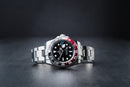 Rolex GMT Master II Coca 40mm Mostrador Preto Luneta Preto/Vermelho