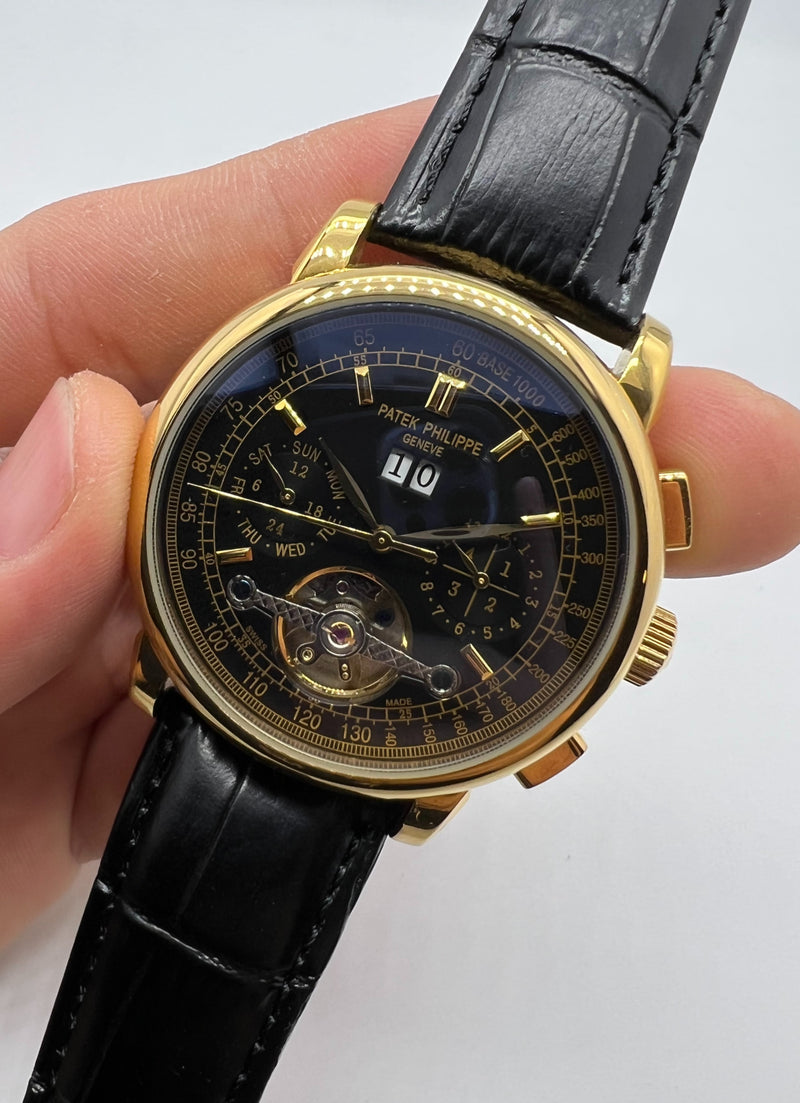 Patek Phillippe Turbilhão 42mm Aço, Pulseira Couro