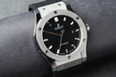 Hublot Classic Fusion 45mm Aço Mostrador Preto Bisel Aço