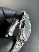 Rolex Datejust 41/36mm Aço Mostrador Verde, Luneta Canelada