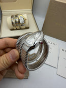 Bvlgari Serpenti Tubogas 02 Voltas 35mm Aço Mostrador Prata