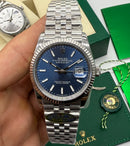 Rolex Datejust 41mm/36mm/31mm Aço - Mostrador Azul - Pulseira Jubilee - CLONE