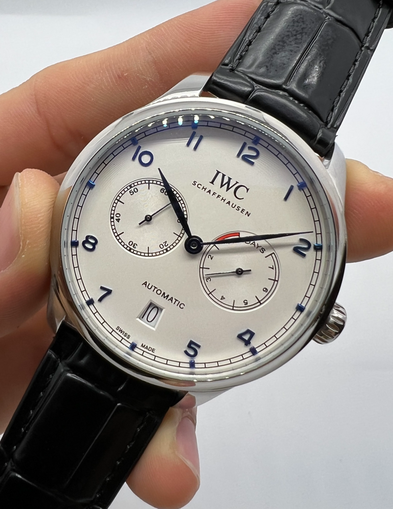IWC Portugieser Automático Aço/Rose 42mm Pulseira de Couro