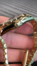 Rolex Day-Date 40mm Dourado Mostrador Dourado Luneta Canelada