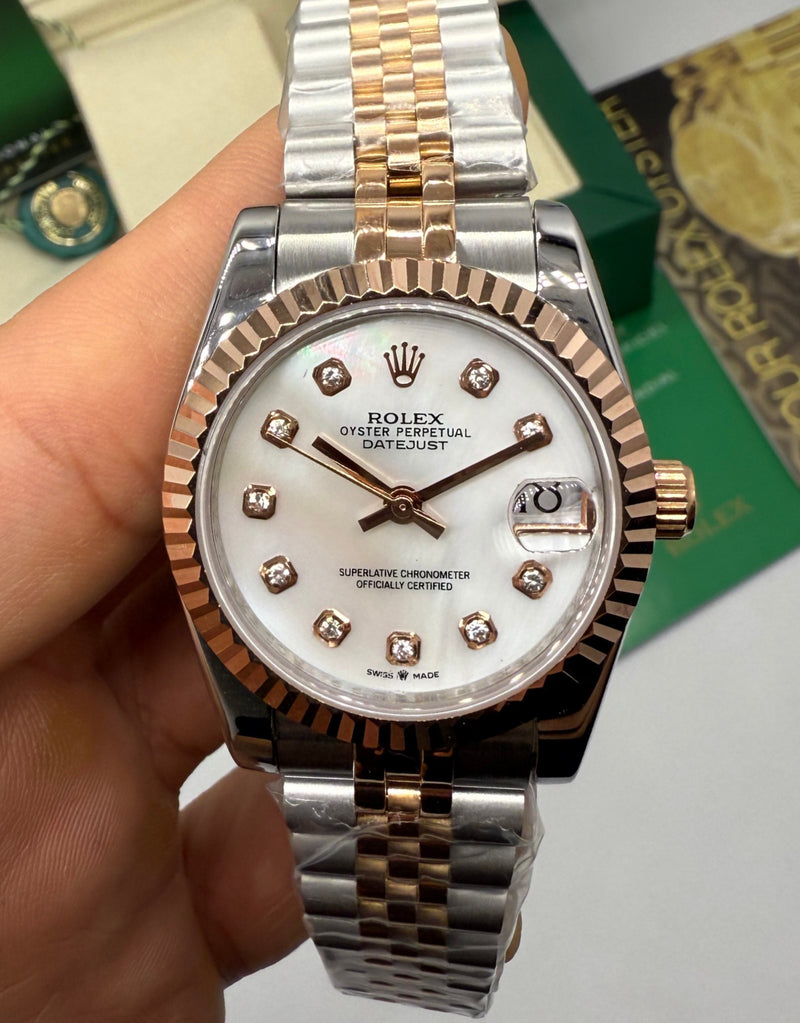 Rolex Date-Just 31mm Aço/Rose Pulseira Jubilee