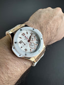 Hublot Big Bang 44mm Aço Rosê, Alpine Ceramic Pulseira Borracha