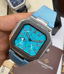 Patek Philippe Cubitus, Aço Fases da Lua 42mm, Mostrador TIFFANY, Pulseira Nylon