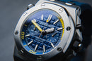 Audemars Piguet Royal Oak Offshore 43mm Aço Mostrador Azul Bezel Aço