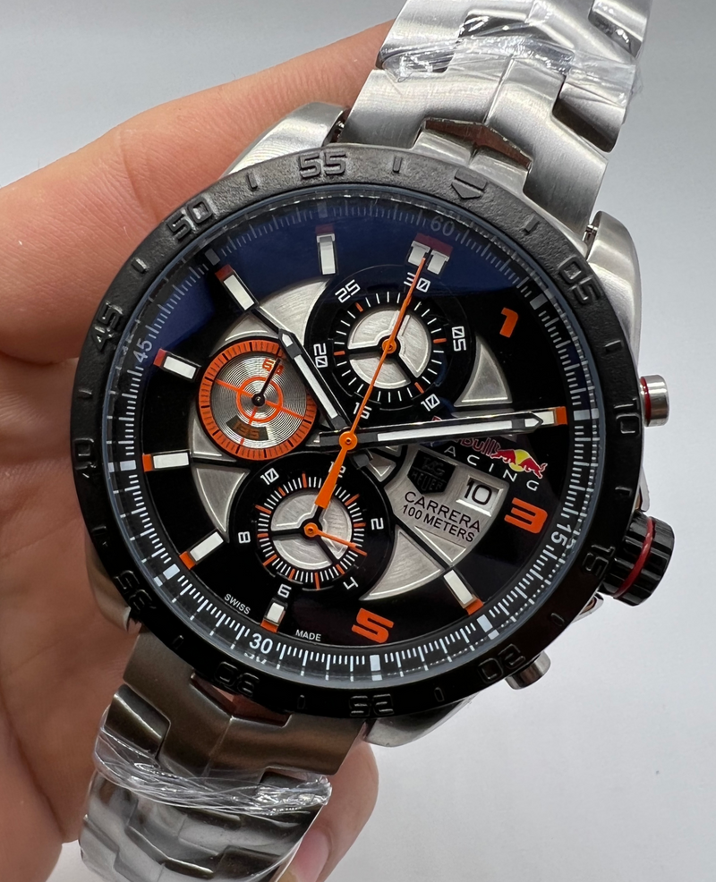 TAG Heuer Carrera RedBull Aço 43mm Mostrador Preto