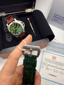 Panerai Luminor Marina 44 mm Aço Mostrador Verde - Pulseira Couro Croco