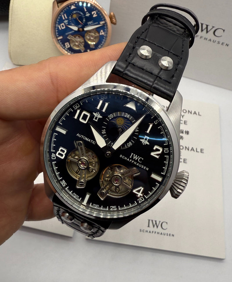 IWC PORTUGIESER YACTH CLUB TURBILHÃO - 44mm - Aço Most. Cinza Puls Couro
