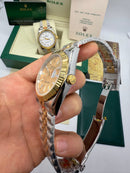 Rolex Date-Just 41mm/36mm Aço/Dourado, Mostrador Dourado, Luneta Canelada