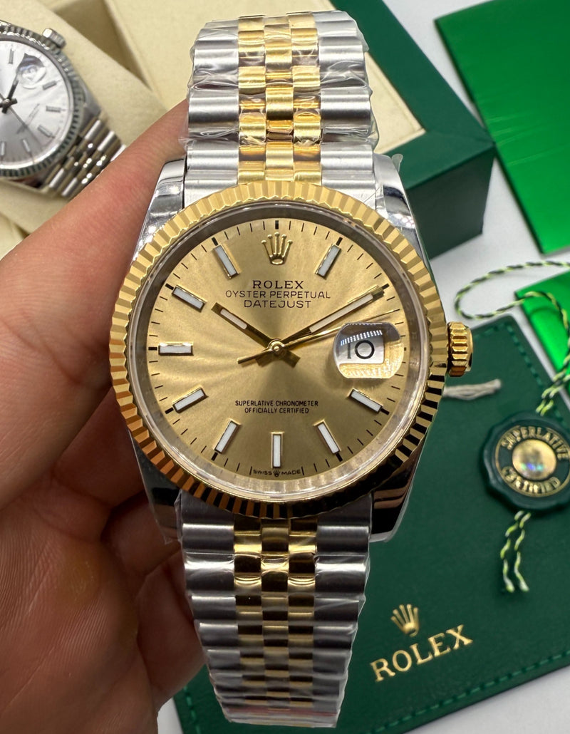 Rolex Datejust 41mm/36mm/31mm Aço/Ouro - Most. Dourado - Puls. Jubilee - CLONE