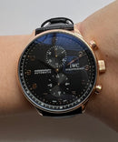 IWC PORTUGIESER CRONÓGRAFO - Aço Rose 41mm - Mostrador Preto
