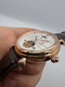 Vacheron Constantin Fases da Lua Turbilhão Aço/Rose 42mm, Mostrador Branco