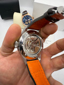 IWC PORTUGIESER YACTH CLUB TURBILHÃO - 44mm - Aço Most. Branco Puls Couro