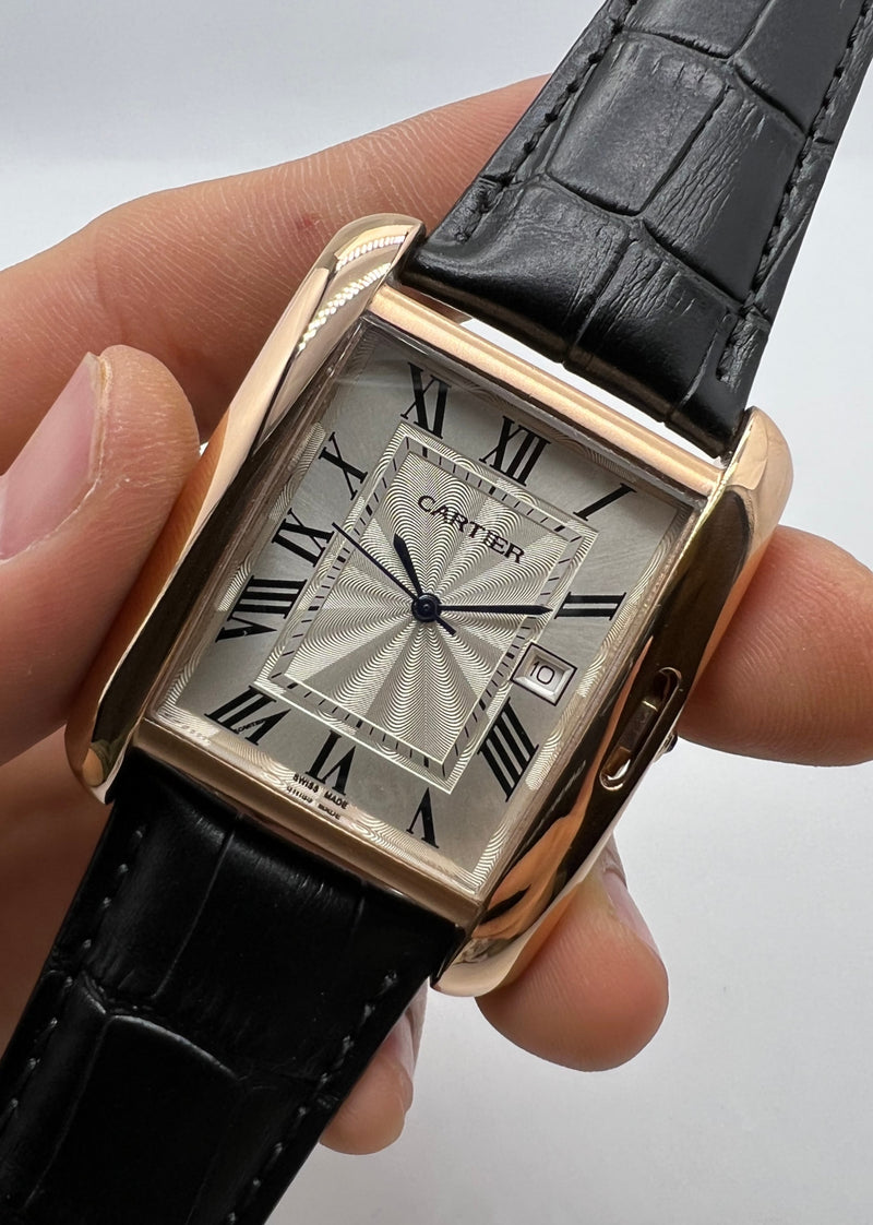 Cartier Relógio Tank Française Aço/Rose 39mm/36mm - Couro