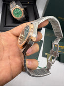 Audemars Piguet Royal Oak Aço/Rose 39mm Mostrador Verde Bezel