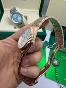 Rolex Oyster Perpetual Land‑Dweller 40mm Aço/Rose, Mostrador Prata