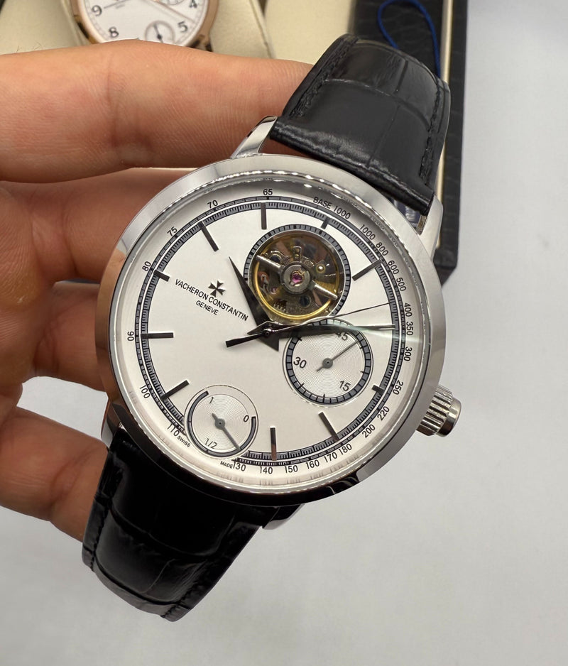 Vacheron Constantin Traditionnelle Turbilhão Excellence Aço, Mostrador Branco