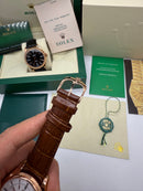 Rolex Cellini Aço 39mm, Pulseira Couro