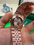 Rolex Oyster Perpetual Land‑Dweller 40mm Aço/Rose, Mostrador Prata