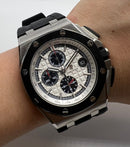 Audemars Piguet Royal Oak Offshore 44mm Mostrador Branc Bezel Aço