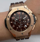 Hublot Big Bang 44mm Aço Chocolate Pulseira Borracha